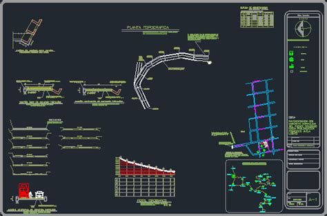 Pavimentacion Con Concreto Hidrahulico Puente Colorado En AutoCAD