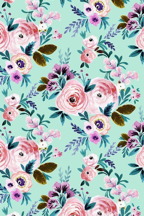 Mint Green Floral Wallpaper