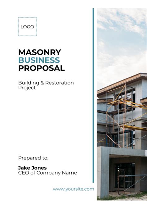 Accredited Masonry Services Business Online Proposal Template Vistacreate