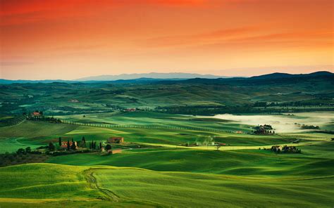 Fondos De Pantalla 1920x1200 Amaneceres Y Atardeceres Toscana Italia Herbazal Colina Cerro