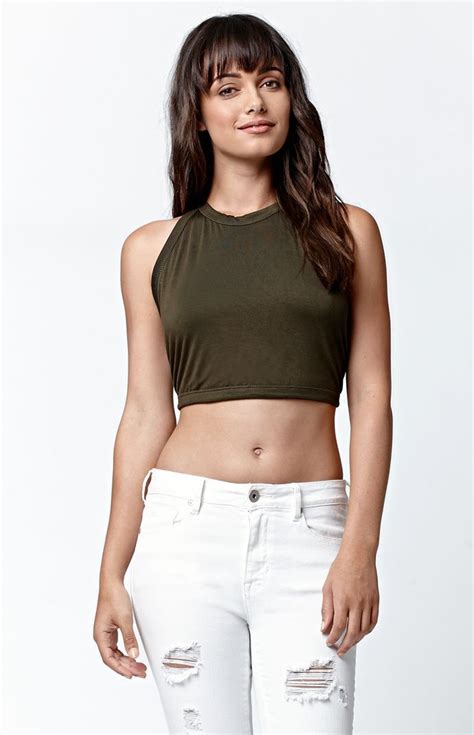 La Hearts Tie Back Cropped Halter Tank Top At Halter Tank Top Halter Tank Tank Tops