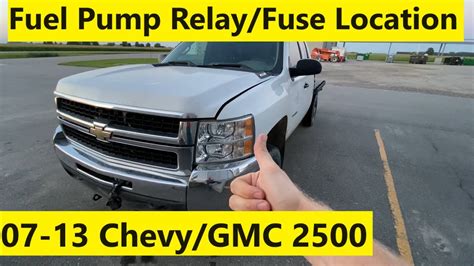 Fuel Pump Relay And Fuse Location Chevy 2500hd Gmc Sierra 2500hd 3500hd 07 08 09 10 11 12 13