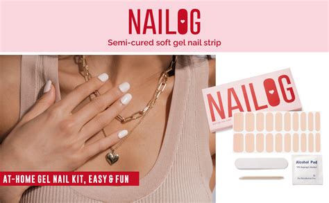 Nailog Semi Cured Gel Nail Strips Pcs Long Lasting Nail Polish Strips