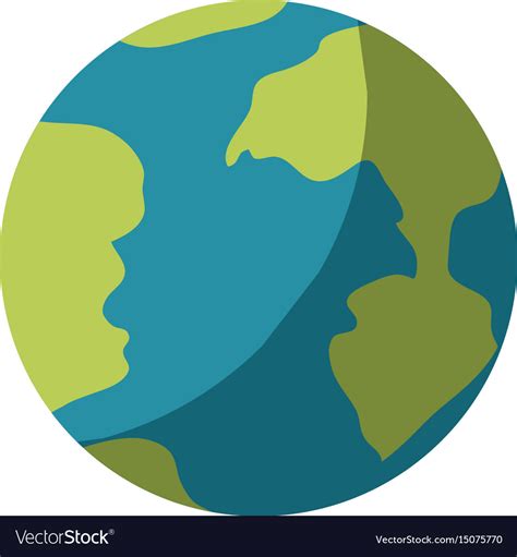 Colorful Silhouette Of Earth Globe Icon Without Vector Image