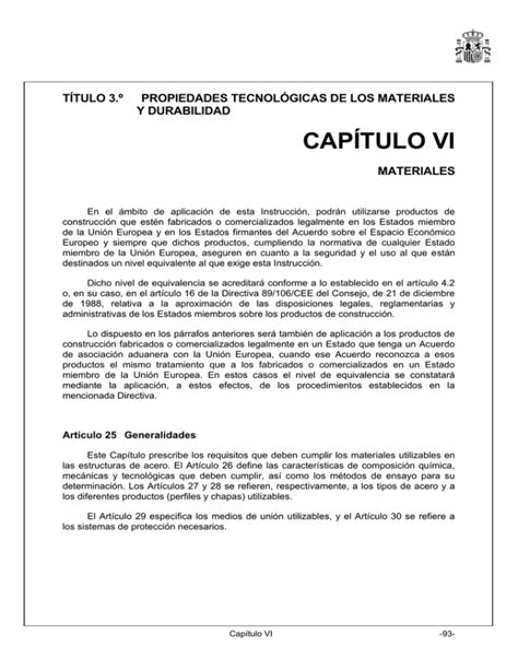 CAPÍTULO VI Instrucción de Acero Estructural EAE