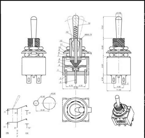 IndusTec DPDT Momentary Mini Toggle Switch ON OFF ON 6 Solder