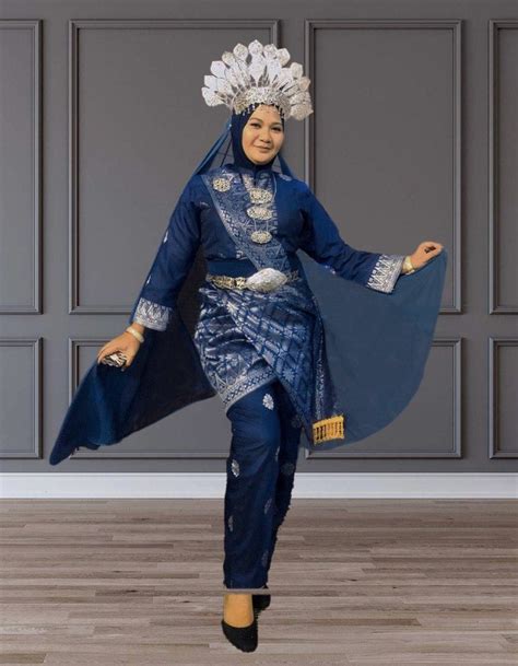 Baju Tradisional Puteri Perak Navy Silver Saiz Xl Fauzan Fadzil