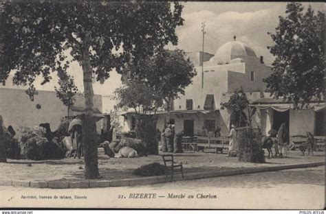 Tunisie CPA Tunisie Bizerte Marché au charbon Jacerme bureau de