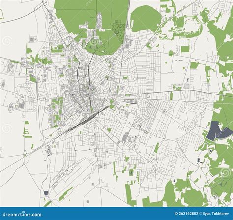 Map of the City of Debrecen, Hungary Stock Vector - Illustration of ...