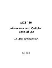 Syllabus Pdf MCB 150 Molecular And Cellular Basis Of Life Course