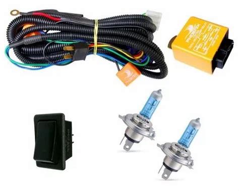 Phoenix Head Lamp Wiring Harness Kit With Relayswitch And Halonix H4 12v Halogen Bulb For All