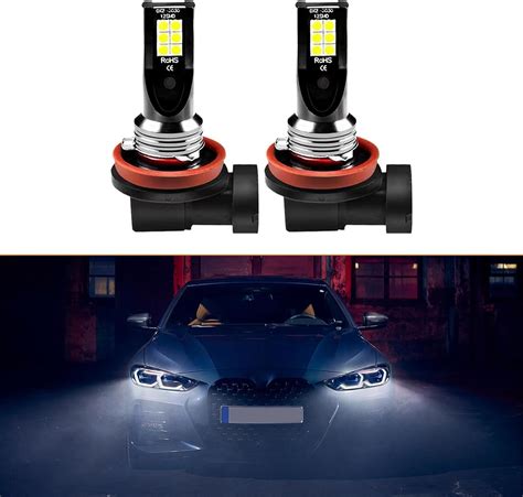 Amazon Crynod 2 PCS Automotive H8 H11 LED Fog Light 3030 6000K