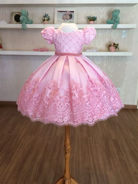 Vestido de Luxo Rosa para Daminhas de Aliança Infantil Elo7