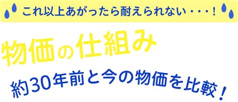 約30年前と今の物価を比較！物価の仕組みを解説 ライフフィールドマガジン 明治安田