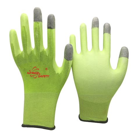 Srsafety 18 Gauge Pu Palm Dipped Touch Screen Gloves Sr Pu1850 Srsafety