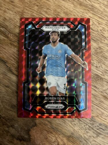 2023 24 Prizm Premier League Ruben Dias 15 Red Mosaic Manchester City