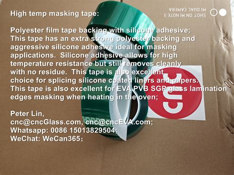 High Temp Masking Tape Polyester Film Tape Backing With Silicone