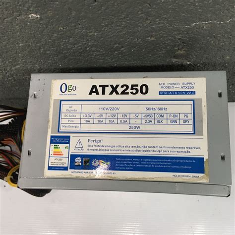 Fonte Nominal Ogo Modelo ATX250 24 Pinos 250W Sata Shopee Brasil