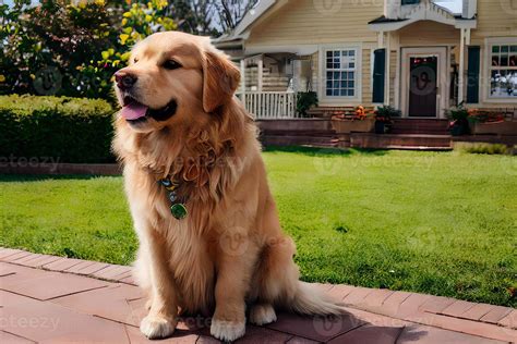 Une Chien Avec Une Maison Dans Le Contexte 20862167 Photo De Stock Chez