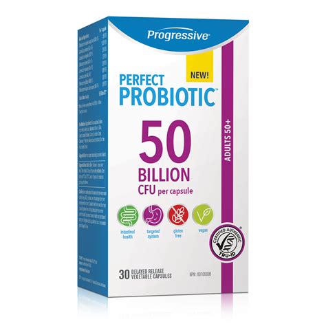 Progressive Perfect Probiotic 50 Billion Daily Probiotic And Prebiotic For Adults 50