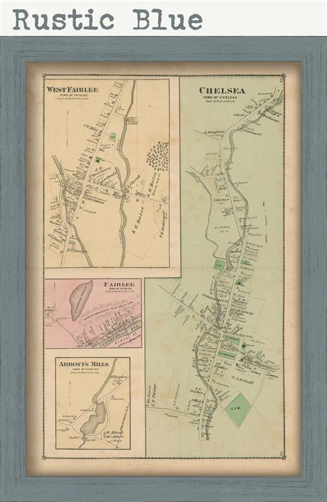 Villages of FAIRLEE and CHELSEA Vermont 1877 Map Replica or - Etsy ...