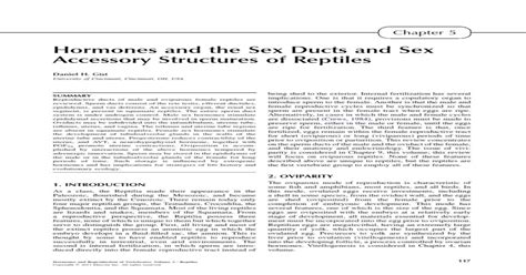 Pdf Hormones And The Sex Ducts And Sex Accessory Structures Of