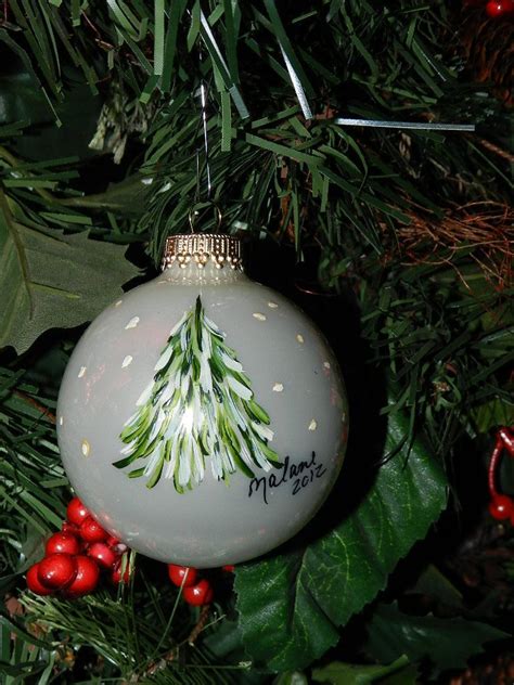 Glass Hand Painted Tree Ornament 9 99 Via Etsy Painted Christmas Ornaments Handpainted