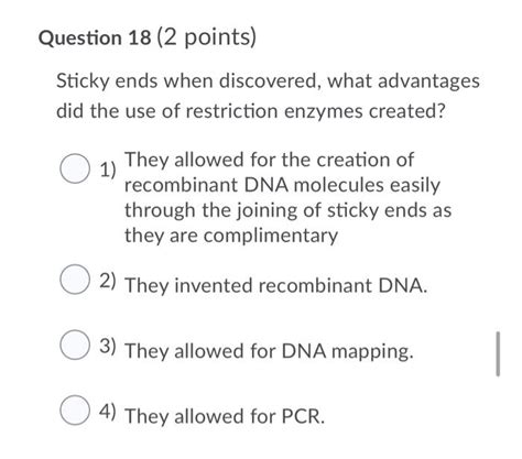 Solved Question 17 (2 points) You cut a sequence of DNA with | Chegg.com 