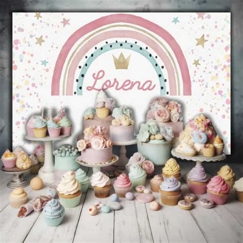 Fondo Mesa Dulce Cumplea Os Personalizado Luna Grande Photocall