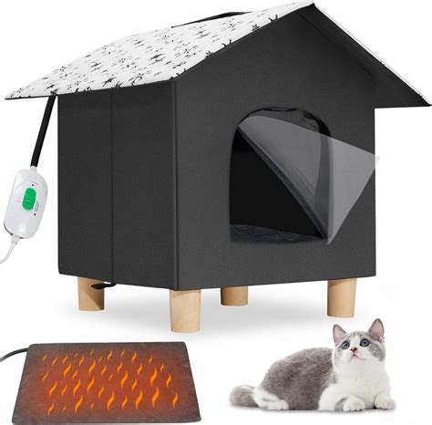 Heated Cat House Outdoor Weatherproof Winter Feral Cat