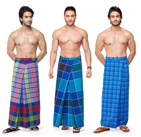 Annafi® Dhotisarong Coverupswrap For Men 100 Cotton Indian