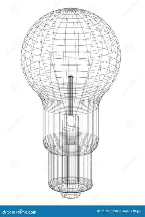 Light Bulb Architect Blueprint - Isolated Stock Illustration ...