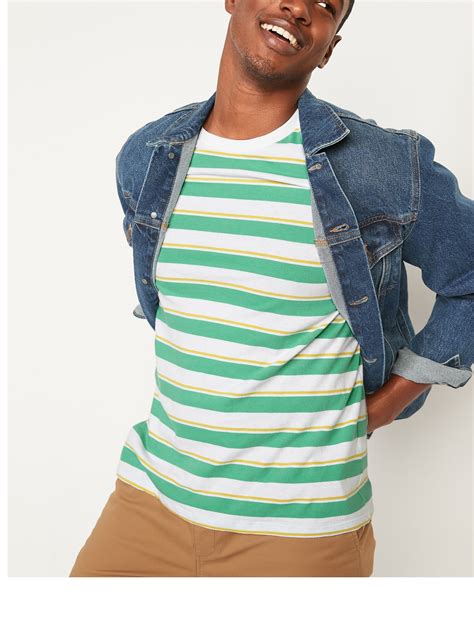 Soft Washed Striped Crew Neck T Shirt For Men Old Navy