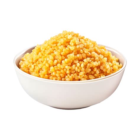 Bowl of cooked bulgur wheat isolated on transparent background 52880213 PNG