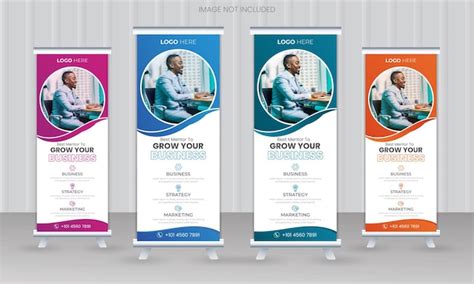 Premium Vector | Corporate business roll up display banner or standee banner or x banner design ...