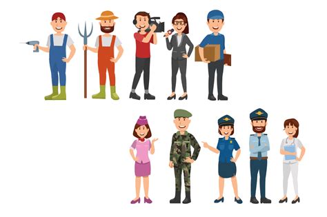 People from Different Jobs Illustration Graphic by Oktoradea · Creative ...