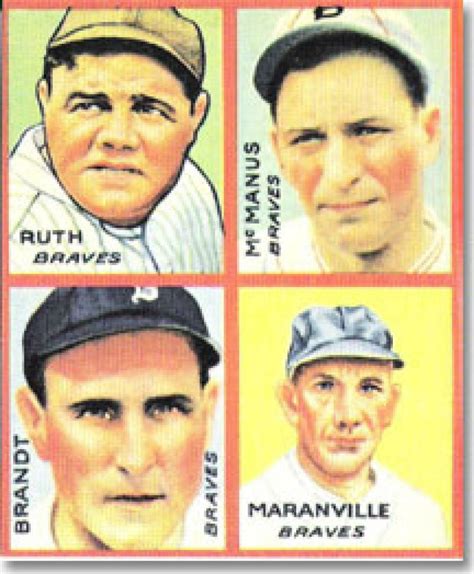 1935 Goudey 4 In 1 Reprint 27 3 Babe Ruth Boston Braves Old Reprint