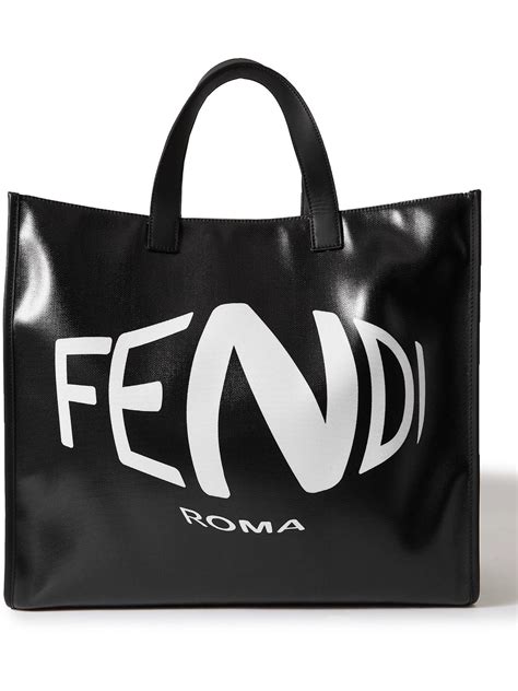 Fendi - Logo-Print Coated-Canvas Tote Bag Fendi