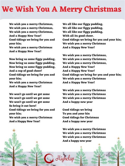 We Wish You A Merry Christmas Lyrics