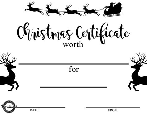 Printable Holiday Gift Certificate Template Printable Jd