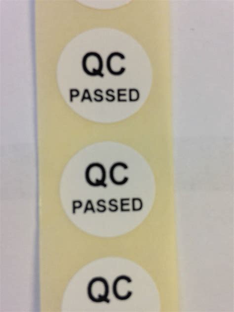 Quality Control Qc Passed Labels Stickers Mm Diameter Ebay