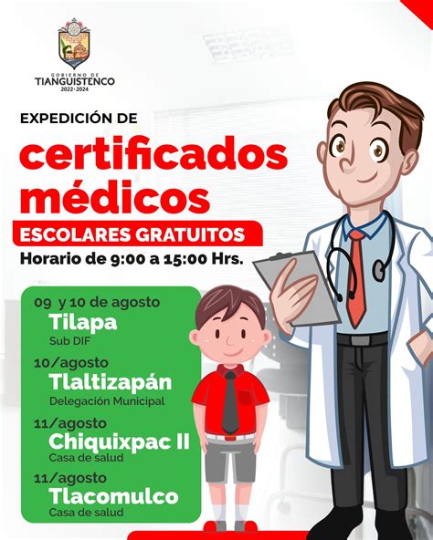 Certificados médicos escolares gratuitos El Editorialista