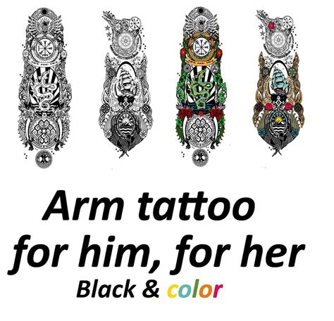 Mod The Sims - Arm tattoo for him & for her, Black & color