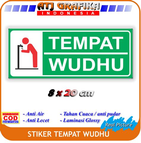 Stiker Tempat Wudhu Masjid Musholla Sticker Petunjuk Arah Sholat