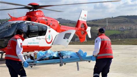 Trafik Kazas Nda Yaralanan Ocuk Ambulans Helikopterle Samsun A Sevk