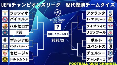 【サッカークイズ】uefaチャンピオンズリーグ歴代優勝チームクイズ Youtube