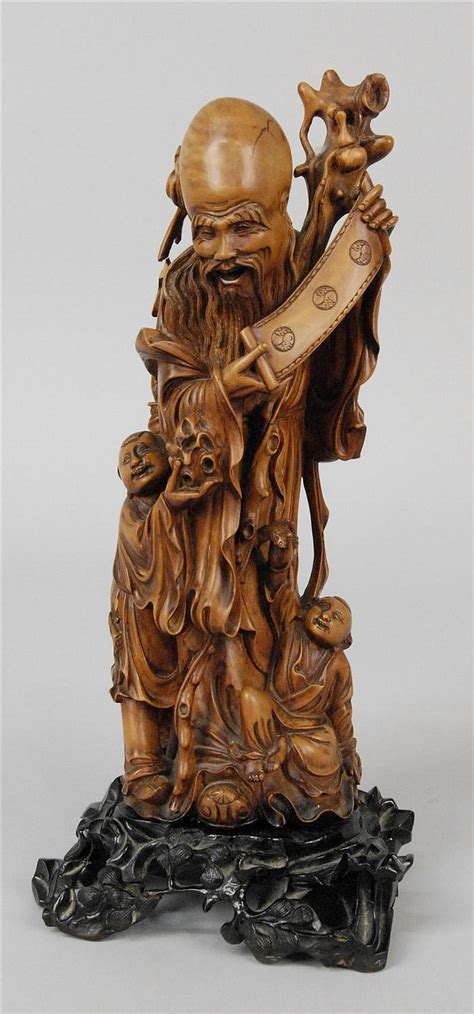 Sold At Auction Chinese Carved Huangyang Wood Figure Of Shou Lao