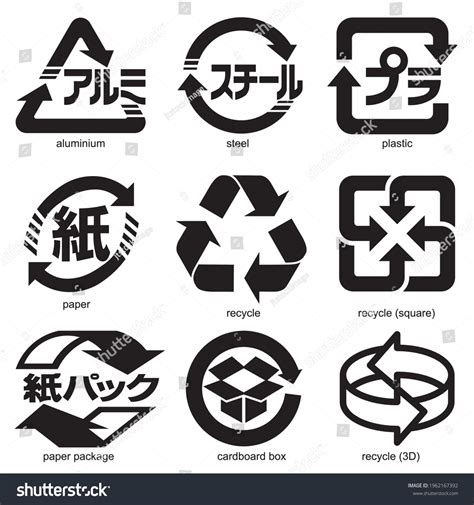 Japanese Recycling Symbol Vector Illustration Stock Vector Royalty