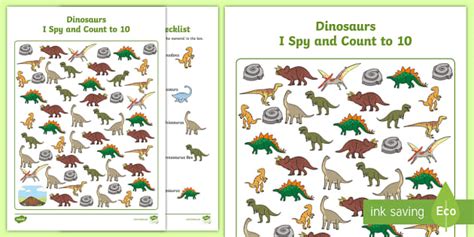 Dinosaurs I Spy And Count Activity To 10 Teacher Made