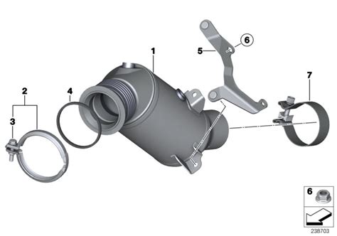 Bmw X3 Holder Catalytic Converter Near Engine System Silencer Side